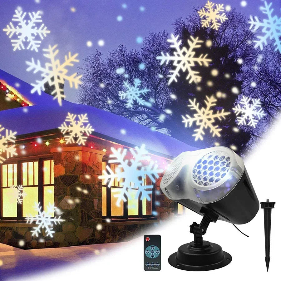 Christmas Snow Lights Projector 2024 Upgrade Binocular Dynamic Snowflakes HD LED Projector Lamp with Remote for Xmas Holiday Decor